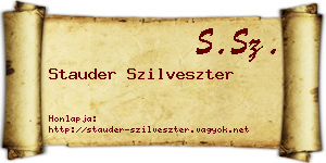 Stauder Szilveszter névjegykártya